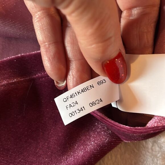 NWT Michael Kors lilac velour tank top with draped cowl front. Sz large. - Picture 8 of 11